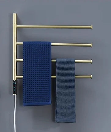 Electric Heating Towel Rails 180° Rotation Left & Right SUS304 Bathroom  Wall Mounted Towel Warmer Holder  220V