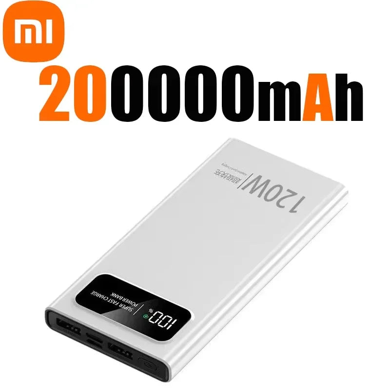 Xiaomi MIJIA 200000mAh Ultra large Capacity Power Bank 120W Fast Charging Portable Digital Display Power Bank For iPhone Samsung