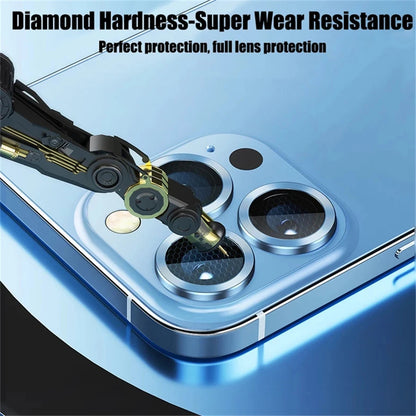 Protector For iPhone 16 Pro Max 15 14 13 12 Mini Pro Max Metal Ring Tempered Glass Lens Cover Cap