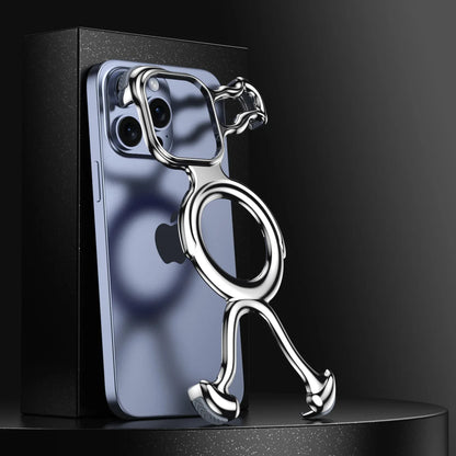 Irregular Geometric Phone Case For Iphone 17 16 15 14 13 Case Hollowed Out Electroplated Four Corners Silicone Shockproof Case