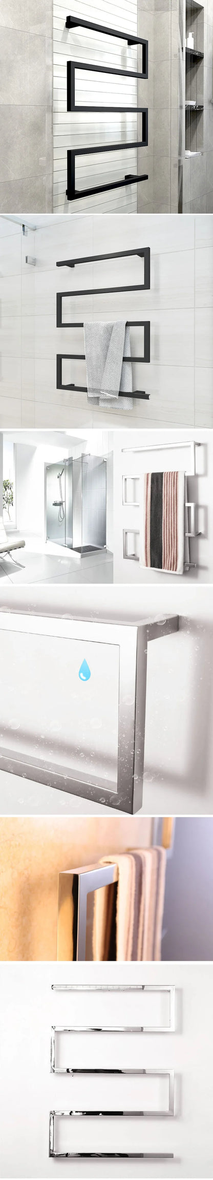 Electric Towel Rack.Bathroom Electric Heated Towel Rail.Smart Towel Warmer.Creative Bath Towel Radiator.Hidden Wire
