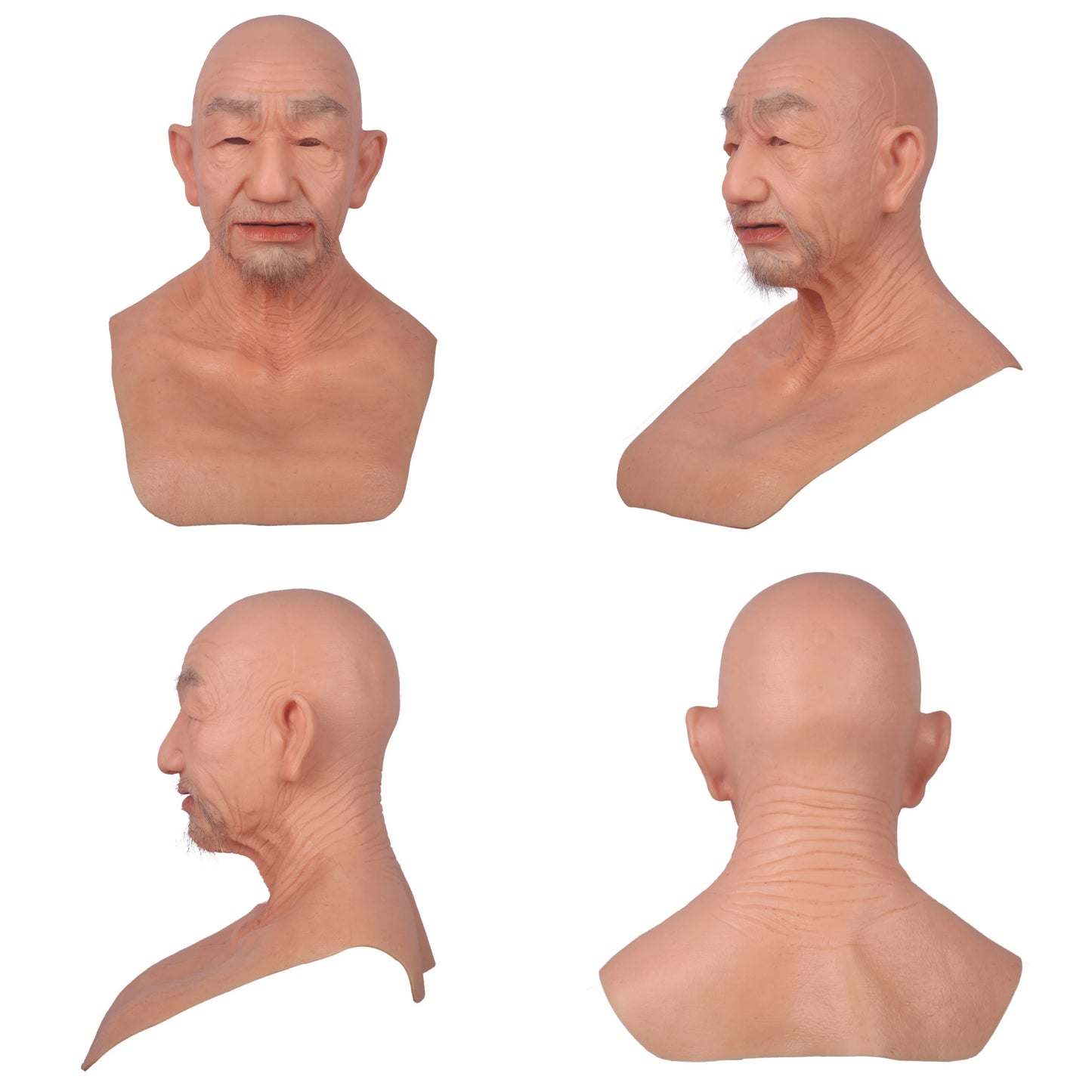 Man Mask Realistic Silicone Full Head Face Mask Party Prop Cosplay Male Hood Headwear for Halloween Cosplay