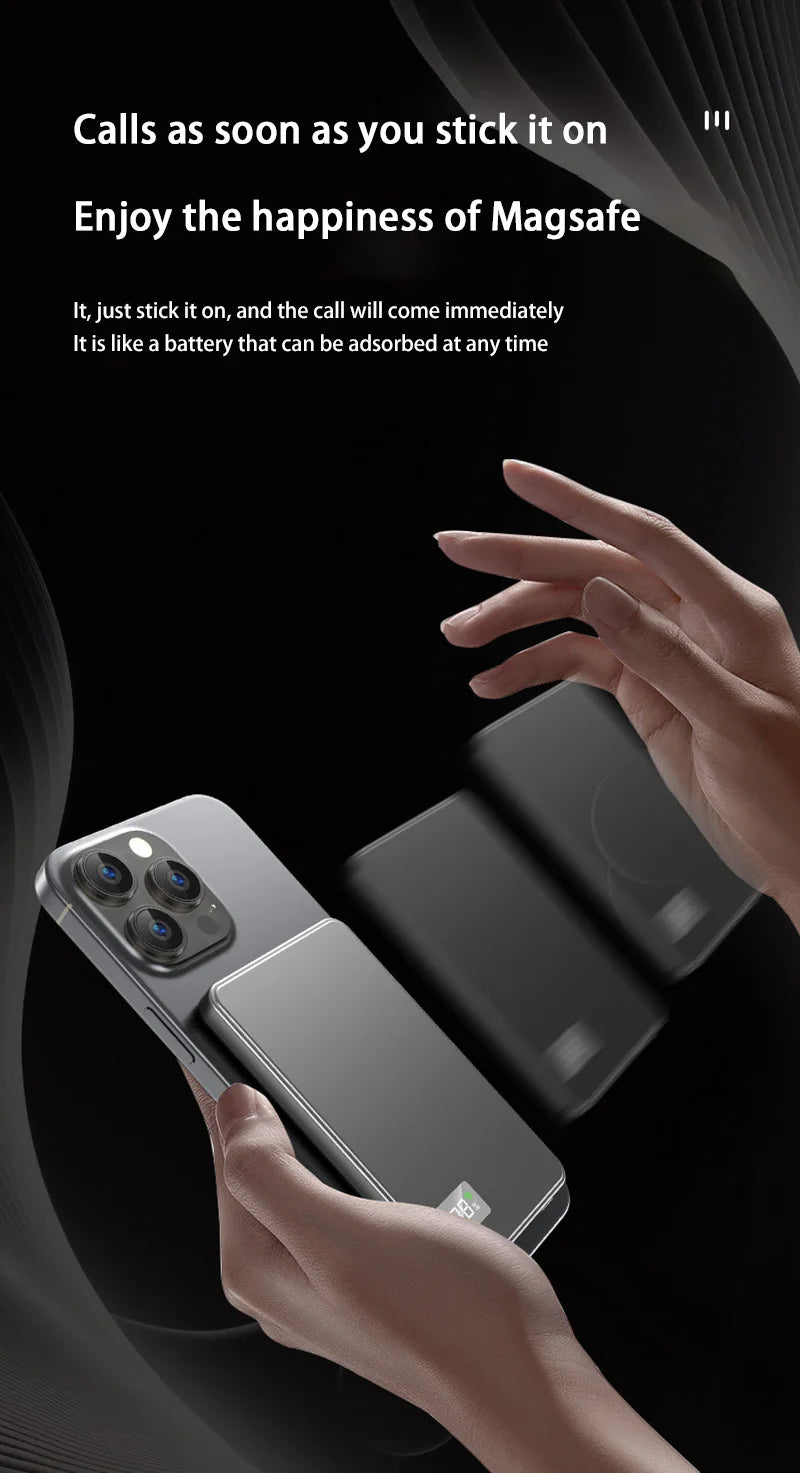 500000mAh Magnetic Power Bank Portable Wireless PD22.5W Fast Charging External Battery for Magsafe For iPhone Samsung