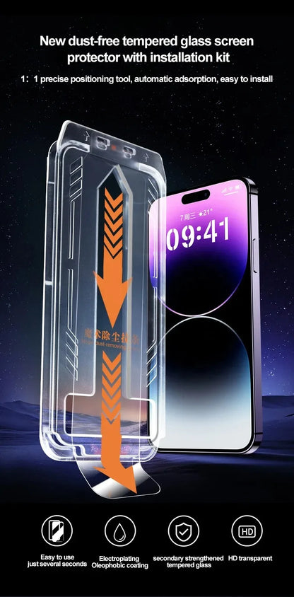 2PCS For IPhone 17 16 15 14 13 12 11 Plus ProMax XS XsMax XR Anti Peeping Film HD Tempered Glass Dust Free Install Box Protector