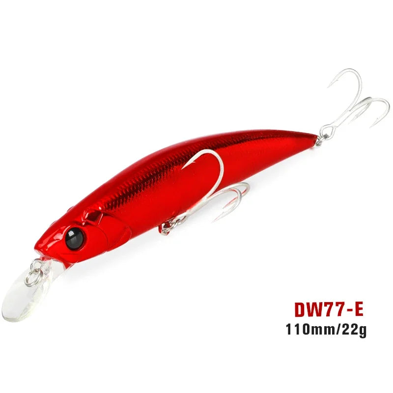 Sinking Minnow 110S DW77 110mm 22g Long Casting Fishing Lure Large Trout Seabass Sea Fishing Hard bait