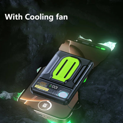 20000mAh Magsafe Power Bank with Cooling Fan Magnetic Wireless 22.5W Fast Charger For iPhone 16 Samsung Huawei Xiaomi Powerbank