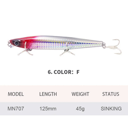 Lures Minnow Wobbler Long Casting Sinking Heavy Shot Artificial Hard Bait Fishing Accessories Decoy MN707