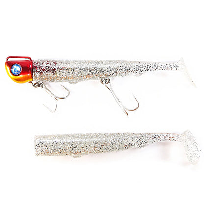 Soft Fishing Lure Tail Jig Head Hook Minnow Artificial Bait Sea Bass Swimbait Tackle Gear