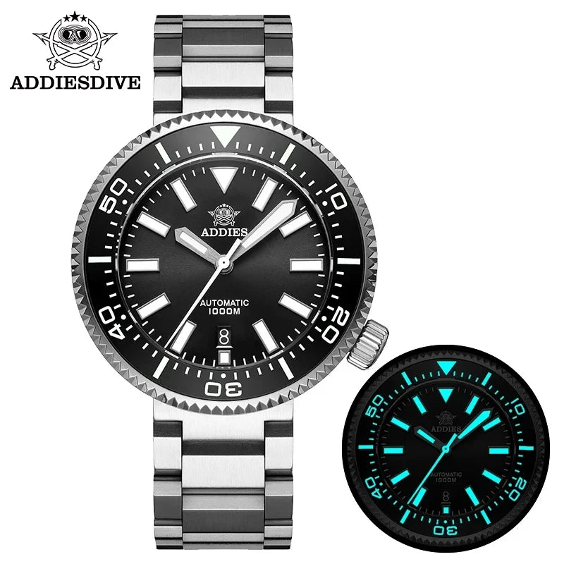 ADDIESDIVE Men's Diver's Watches 1000m Sapphire Glass Super Luminous Calendar NH35A Automatic Mechanical Wristwatch Luxury Watch