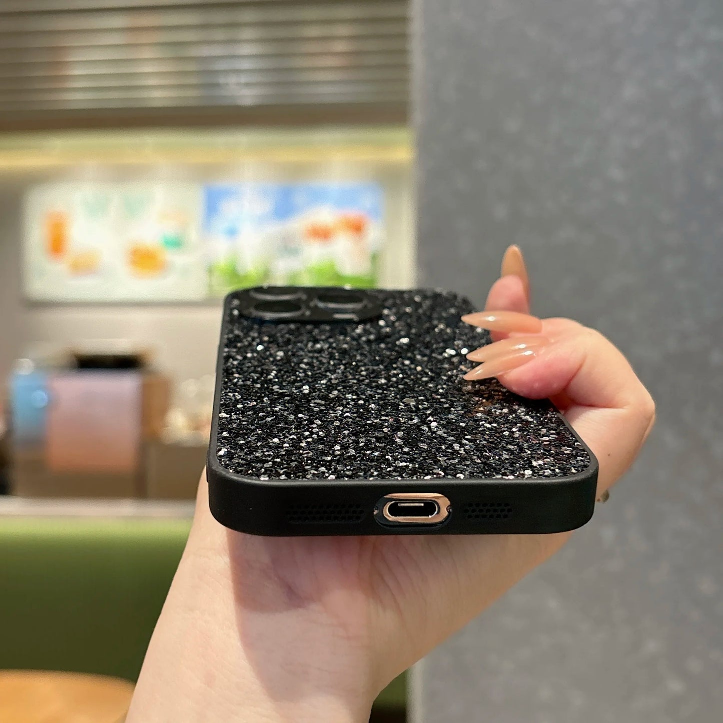 Luxury Glitter Full Coverage Flash Drill Soft Phone Case for iphone 17 16 15 14 13 12 11 Pro Max 7 8 Plus 16E 17Air Shell