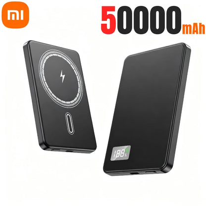 500000mAh Magnetic Power Bank Portable Wireless PD22.5W Fast Charging External Battery for Magsafe For iPhone Samsung