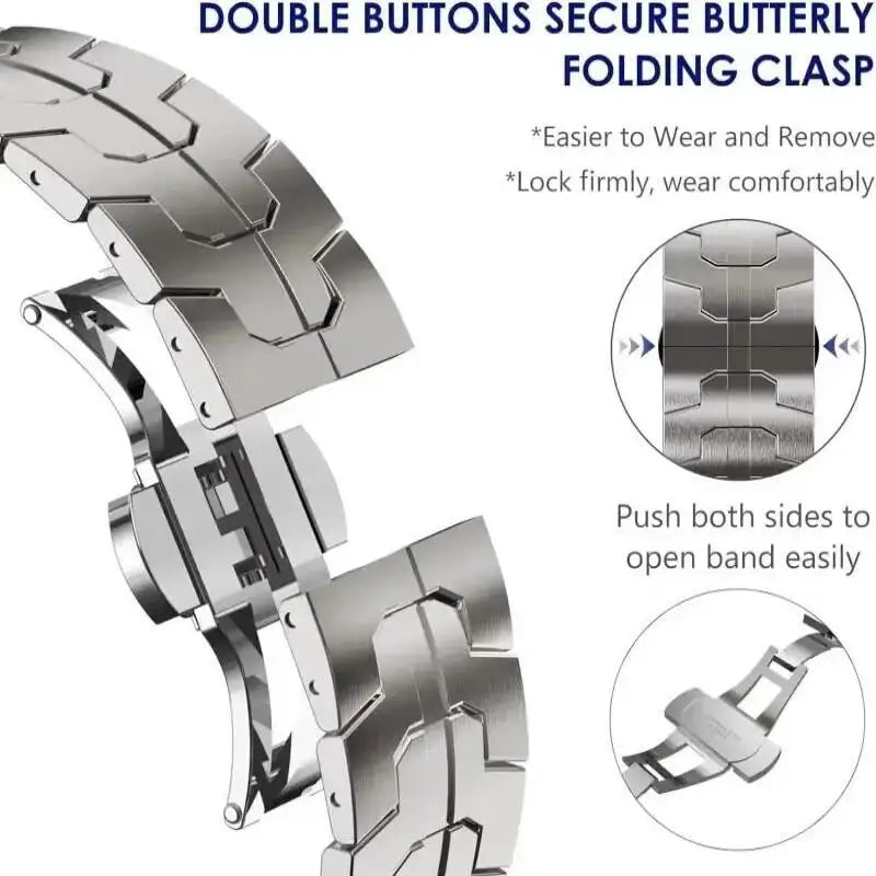 Metal Wrist Strap For Amazfit Active 2/Bip 3 Pro Stainless Steel Band For Amazfit Bip 5 Unity/Cheetah Pro/Square/Round