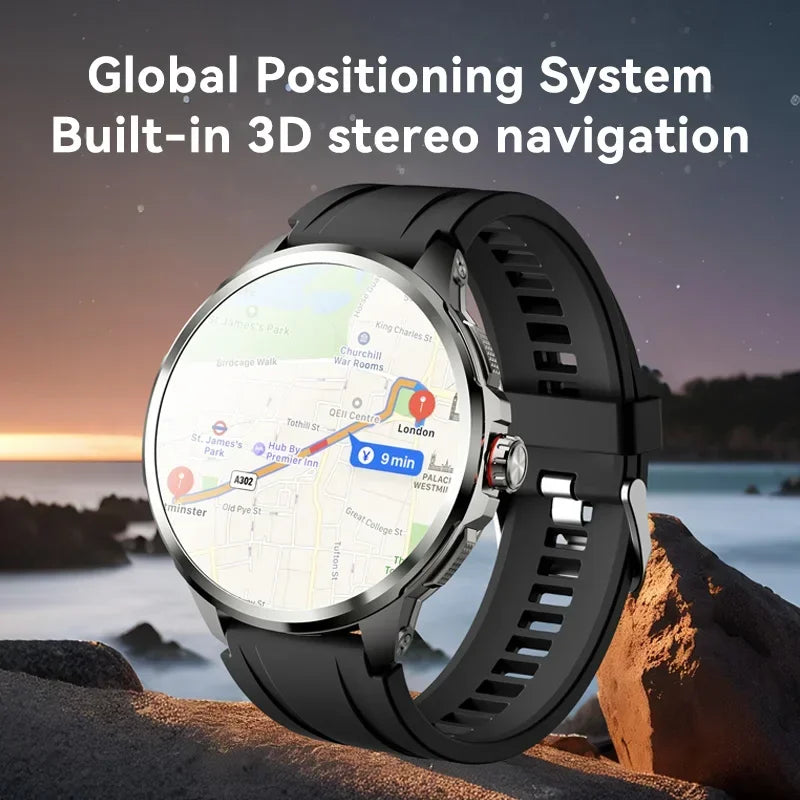 Full Network GPS WIFI Smart Watch Men 8GB+128GB RAM 1.95 inch AMOLED Screen 900W Camera Google APPS Smartwatch Android 9.0
