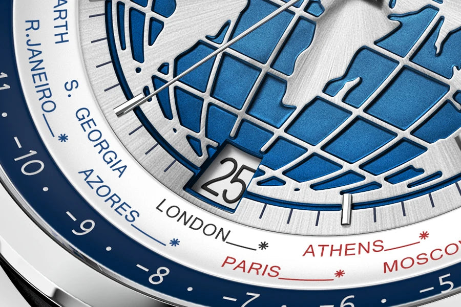 AGELOCER Original World Time Watch Men's Luxury Business Formal Automatic Mechanical Watch Birthday Gift for Men