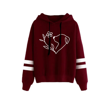 2025 Hot Sale Women's Tracksuit Hooded Sweatshirts Black Sweatpants Urban Casual Fashion Sportswear Cute Pattern Print Hoodies