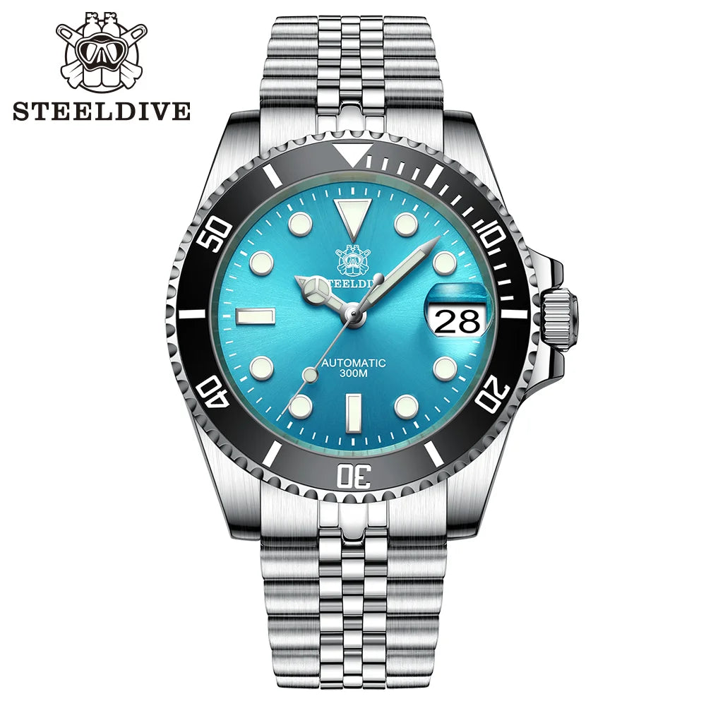 STEELDIVE SD1953 Water Ghost Ceramic Bezel Sapphire Mirror Swiss Luminous NH35 Movement Dive 30Bar Waterproof Mechanical Watch