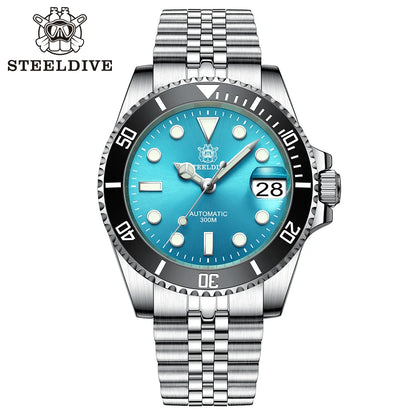STEELDIVE SD1953 Water Ghost Ceramic Bezel Sapphire Mirror Swiss Luminous NH35 Movement Dive 30Bar Waterproof Mechanical Watch