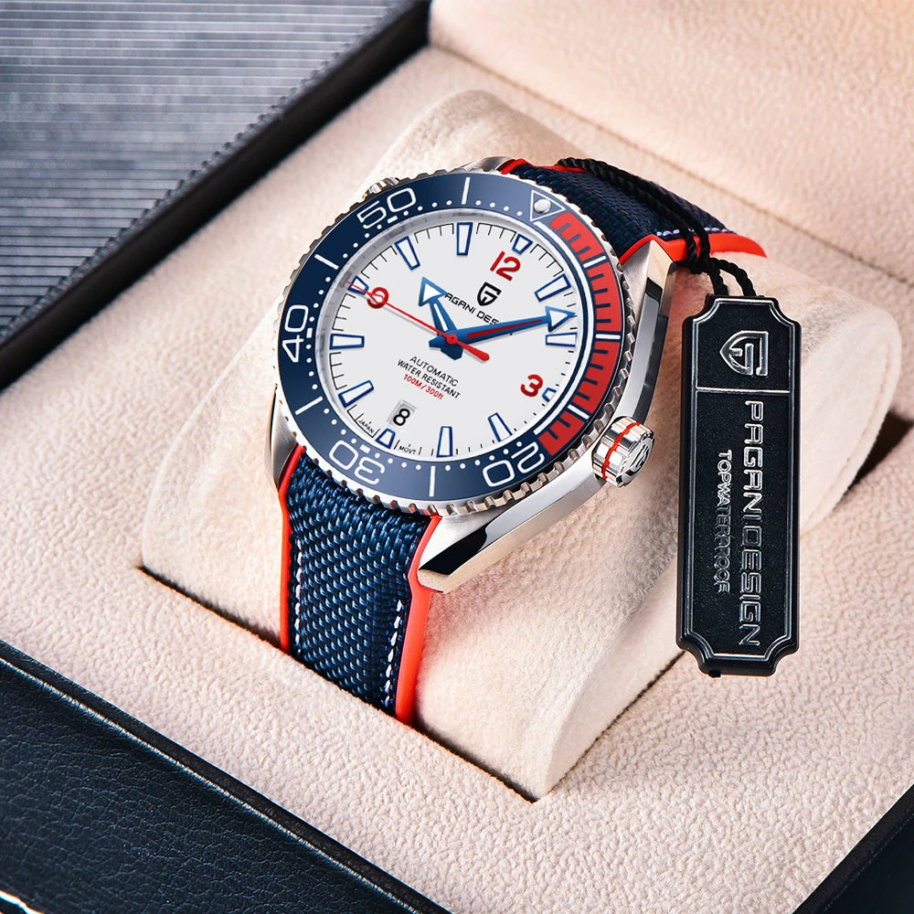 PAGANI DESIGN Top 100M Waterproof Watch Outdoor Military Sports Ultra Luminous Dial Men's Mechanical Automatic watches for man