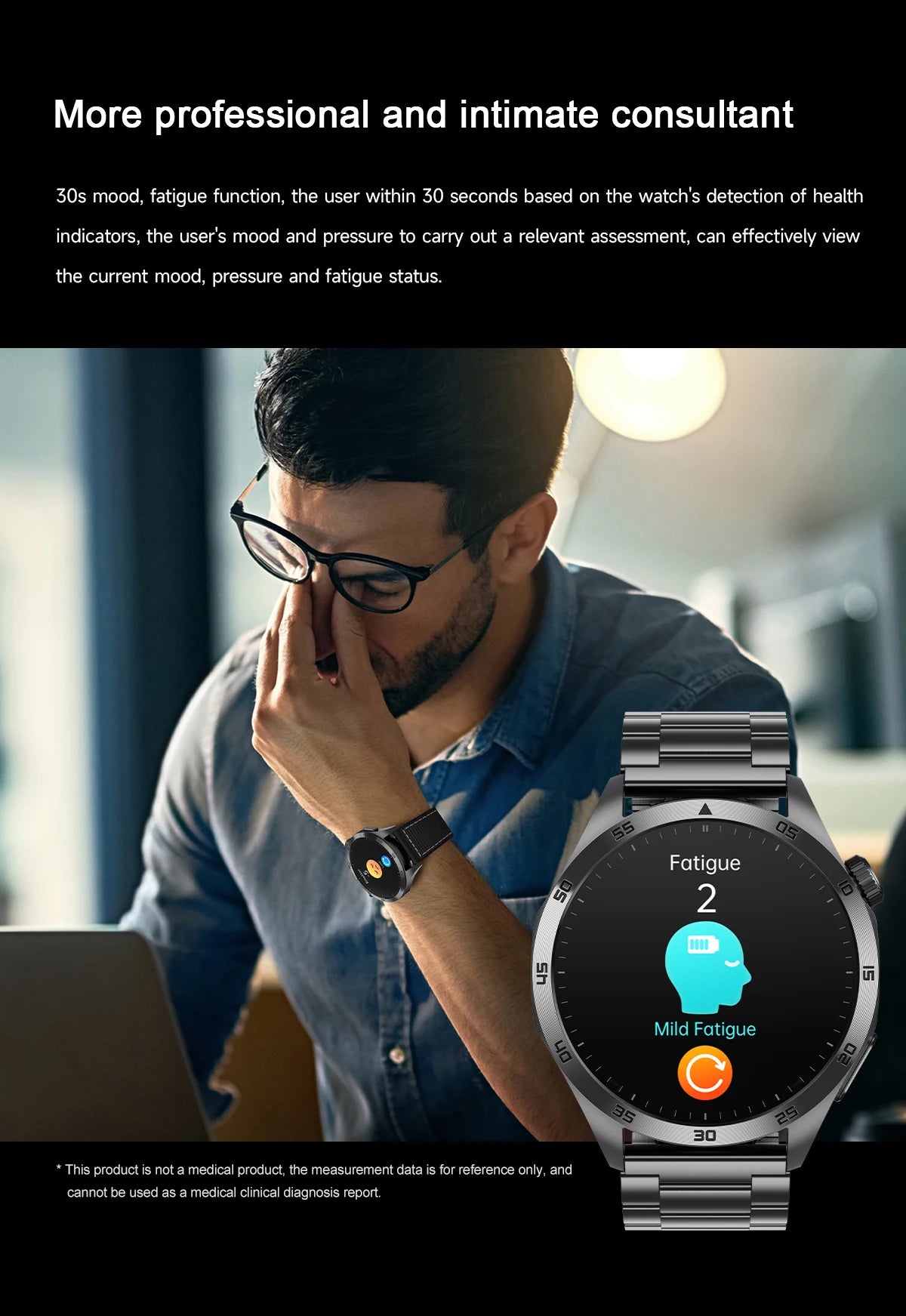 Huawei ECG+PPG Laser Treatment Health Smart Watch Three highs Clock Blood pressure Heart rate Men HD Call Bracelet