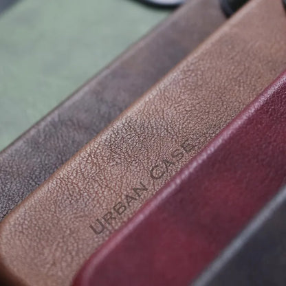 Premium Real Handmade Leather Case for iPhone 17 Air 17 Pro 16 15 14 13 12 Pro Max with Magsafe and Metal Buttons and Buttons