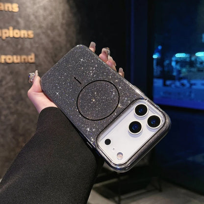 Luxury Glitter Bling Ultra Thin Phone Case For iPhone 17 16 15 14 Plus 17 Pro Max Magsafe Wireless Charge Shockproof Hard Cover