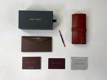 Baltany Men Quartz Field Watch S2082 10-Year Life Battery Luminous Leather Sapphire Stainless Steel Date Retro Military Watches