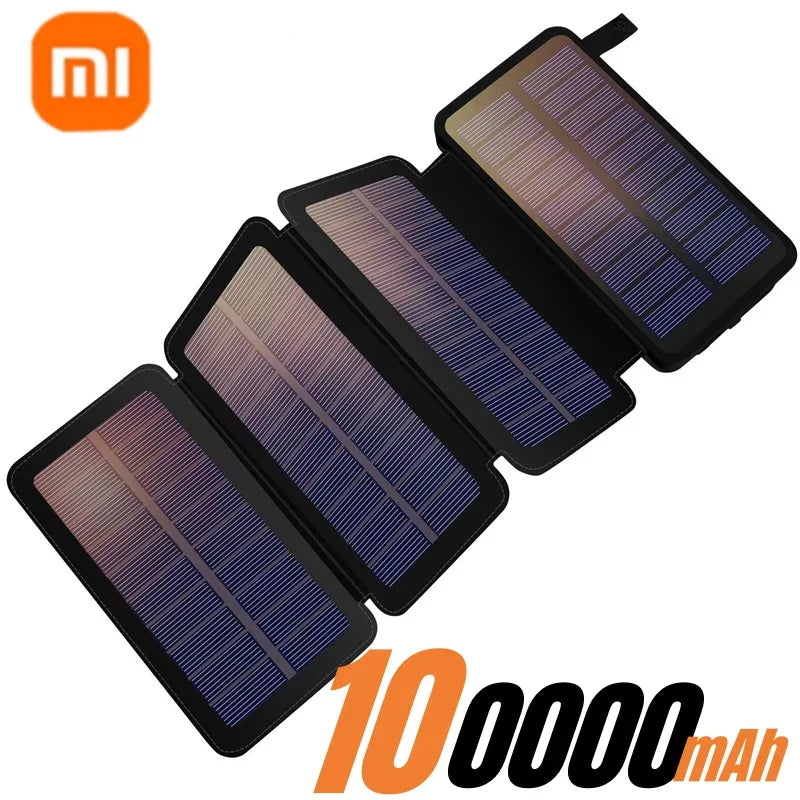 200000mAH Solar Power Bank Folding Solar Panels 5V 2A USB Output Portable Outdoor Camping Sun Power For IPhone Android