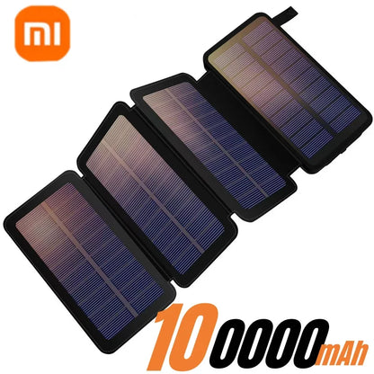 200000mAH Solar Power Bank Folding Solar Panels 5V 2A USB Output Portable Outdoor Camping Sun Power For IPhone Android