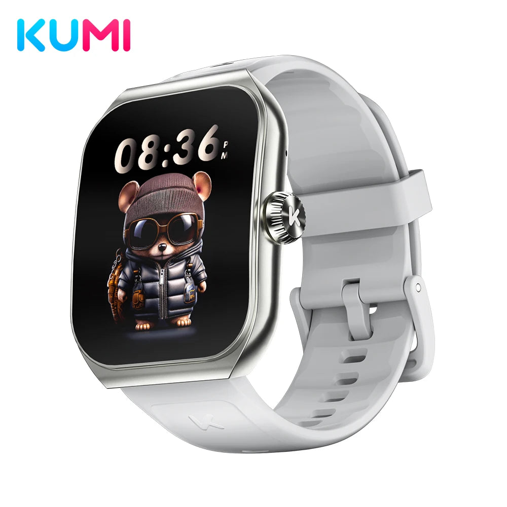 KUMI KU7 Smartwatches 1.96" Amoled Screen 100+Sport Modes NFC IP68 Waterproof  Bluetooth Call Health Sleep Monitoring SOS