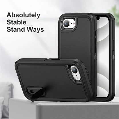 For iPhone 17 16e 16 15 14 13 12 11 Pro Max 2025 Heavy Duty Shockproof Anti-Scratch Rugged Protective with Kickstand Cover