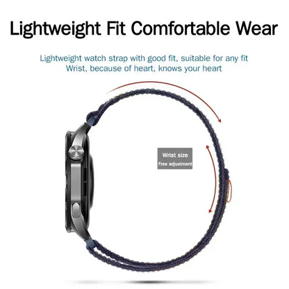 Smart Watch Strap for Amazfit Balance GT4/3/2 46mm Nylon Loop Bracelet for Samsung Galaxy Watch 4/6 Classic 5 Pro 45mm