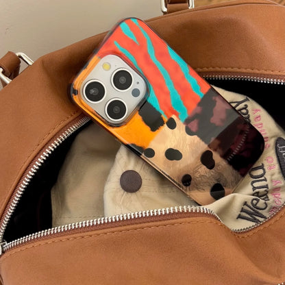 Retro four-color leopard pattern stitching phone case for IPhone 17 17pro 16 16pro 16promax 15 15promax 14 14pro 13 13pro 12