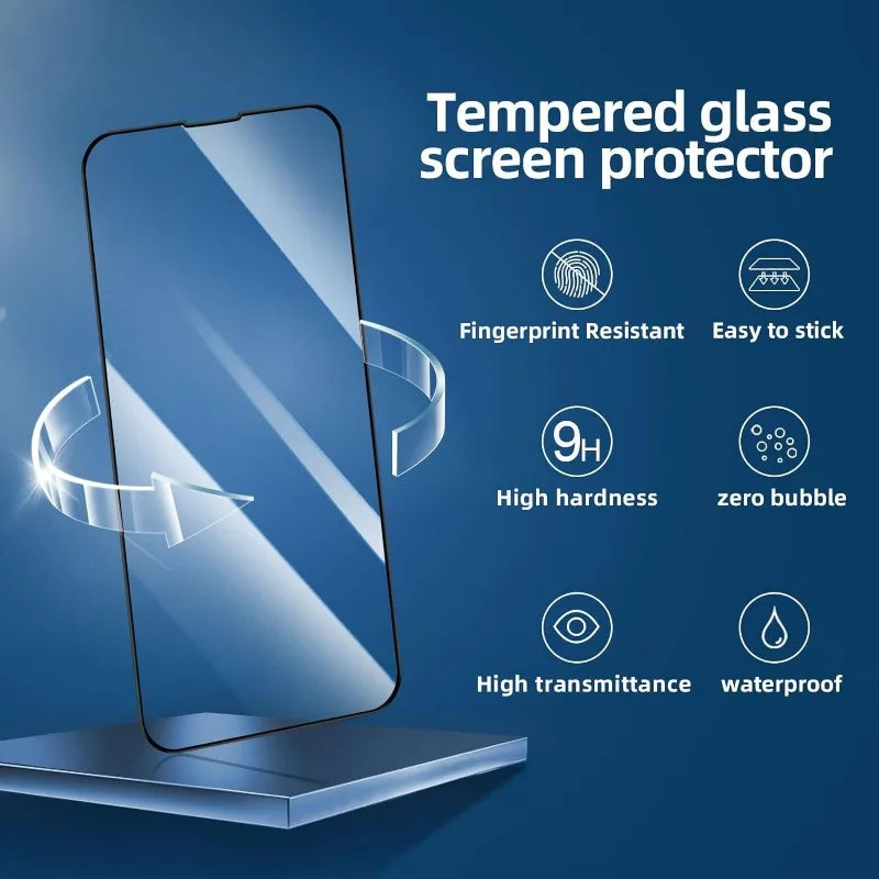 Protector for iPhone 17 16 Pro Max 15 14 Plus 13 12 Mini 11 Pro Tempered Glass For IPhone XR XS Max 7 8Plus Glass