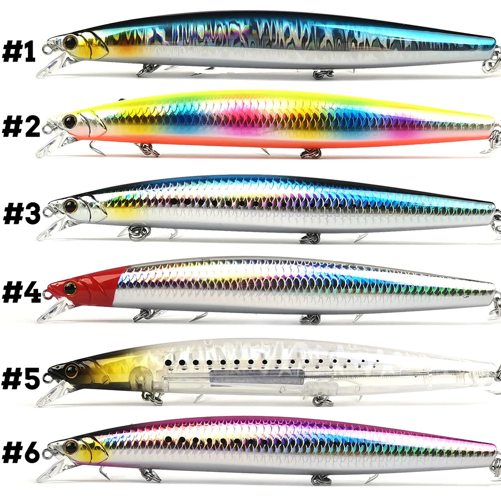 32.5g 163F Sea Floating Minnow Fishing Lure 163mm Tungsten  Weight Saltwater Hard Baits For Pike Sea Artificial Bait Tackle