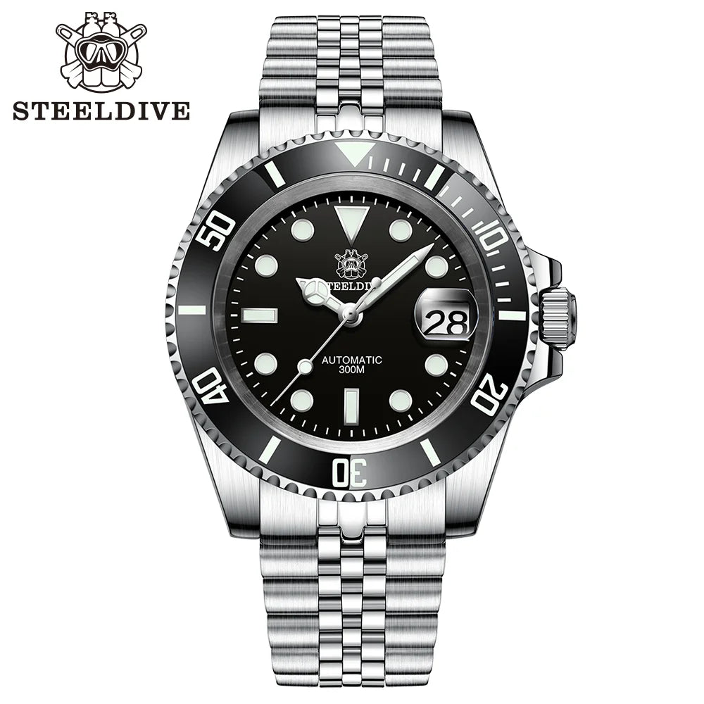 STEELDIVE SD1953 Water Ghost Ceramic Bezel Sapphire Mirror Swiss Luminous NH35 Movement Dive 30Bar Waterproof Mechanical Watch