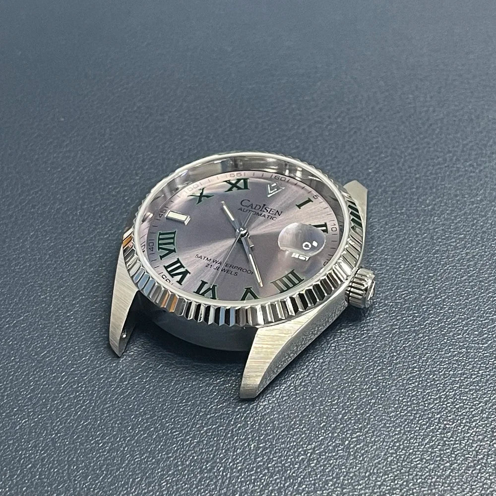 CADISEN 38MM Men's Automatic Mechanical Watch Luxury AR Sapphire Glass Waterproof Stainless Steel MIYOTA 8215 Men Wristwatch