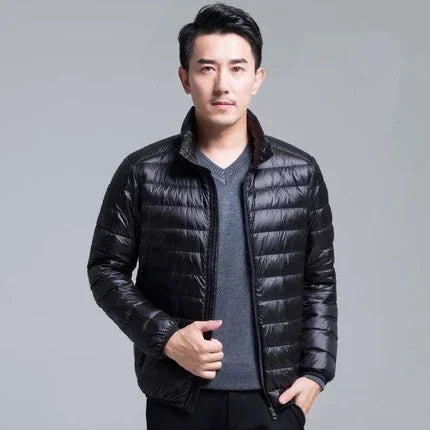 Plus Size Men Puffer Jacket Spring Winter Ultra Lightweight Packable Down Jacket Water Wind-Resistant Breathable Coat