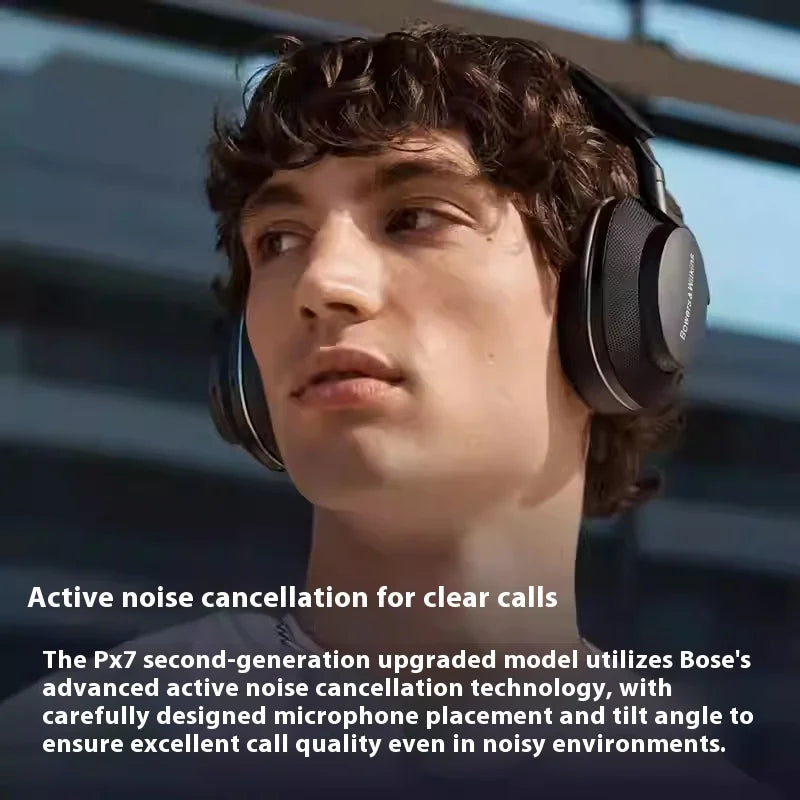 Original Bowers&Wilkins Px7 S2 Over Ear Earphones - New Advanced Noise Cancellation, Slim&Lightweight 15-Min Quick Charge