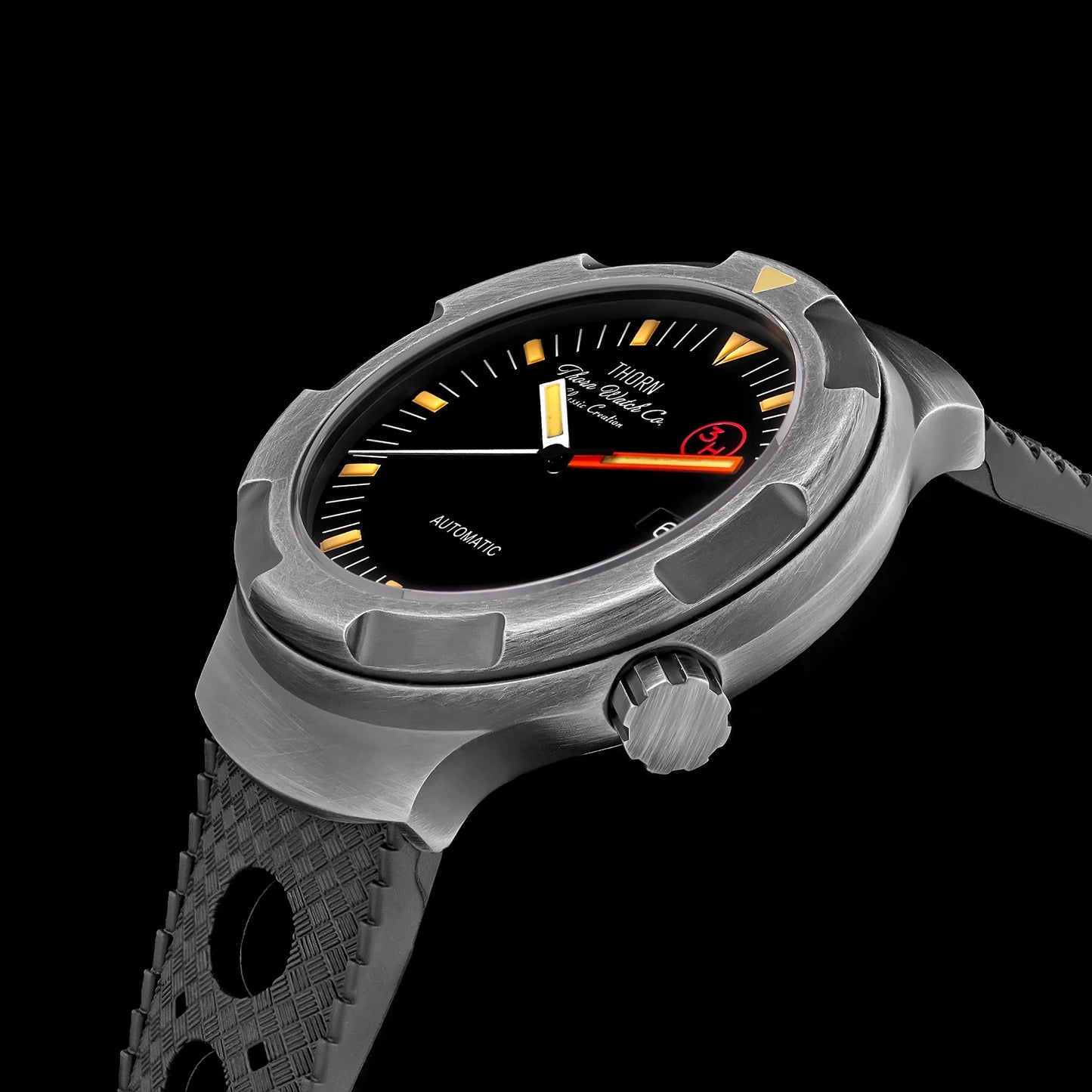 New Thorn Watch T018 PT5000 Movement Sapphire Waterproof Luminous Fluororubber Strap Men's Watches Salutes Classic