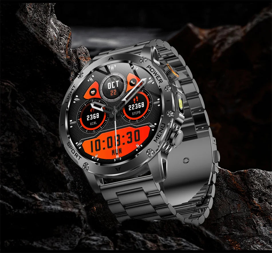 T-REX3 1000mAh Big Battery Smart Watch HD Bluetooth Call 1.7inch Large Sceen LED Flashlight Sports Waterproof Smartwatch Men