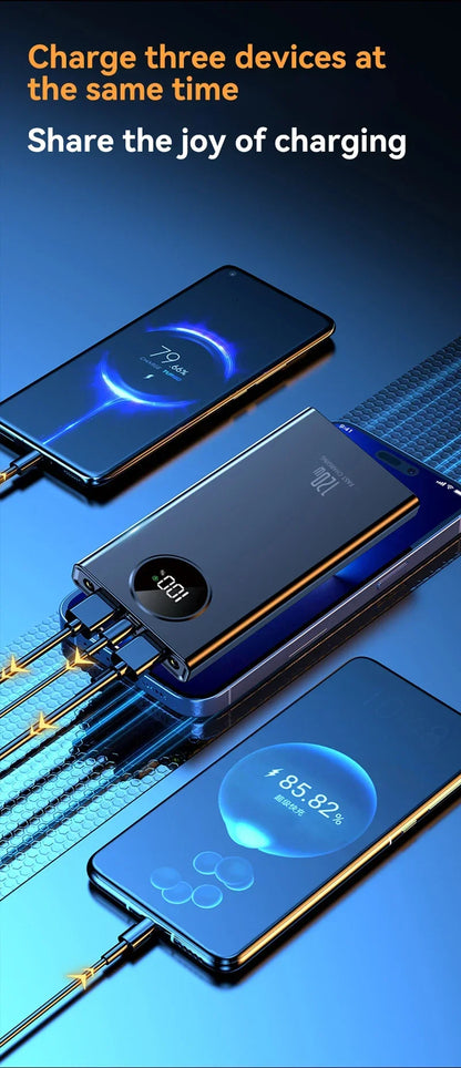 80000mah Power Bank 120W Super Fast Charging Ultra large Capacity For Mobile Power External Battery For iphone Xiaomi Samsung