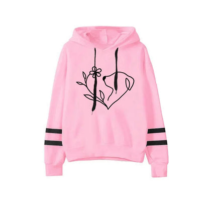 2025 Hot Sale Women's Tracksuit Hooded Sweatshirts Black Sweatpants Urban Casual Fashion Sportswear Cute Pattern Print Hoodies