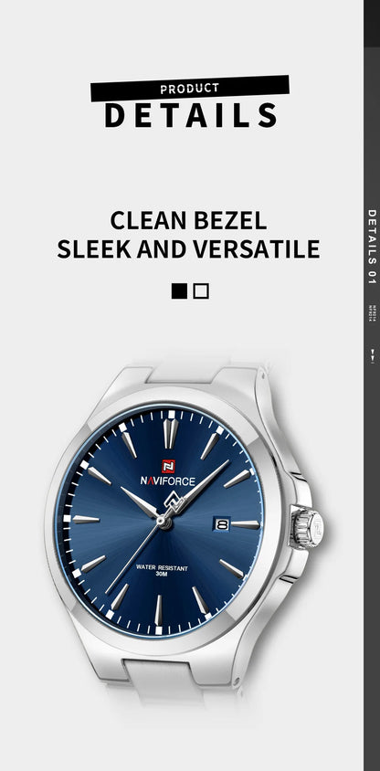 NAVIFORCE Original Design Fashion Men's Watches Stainless Steel Simple Calendar Male Waterproof Wristwatches Relogio Masculino