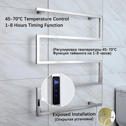 Electric Towel Rack.Bathroom Electric Heated Towel Rail.Smart Towel Warmer.Creative Bath Towel Radiator.Hidden Wire