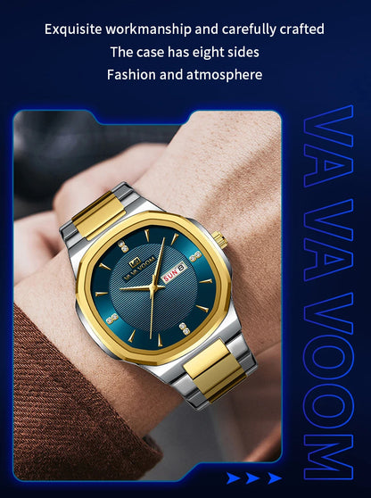 VA VA VOOM Men Watch Fashion Silver Black Stainless Steel 41mm Casual Business Style Week 3Bar Waterproof Sports Quartz Watches