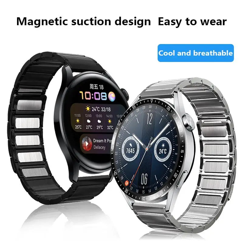 Watch Strap Magnetic Metal Band For Amazfit Bip 3 3Pro GTR 3 4 GTS 2 3 4 4mini Stainless Steel For Huawei GT2 Pro GT3