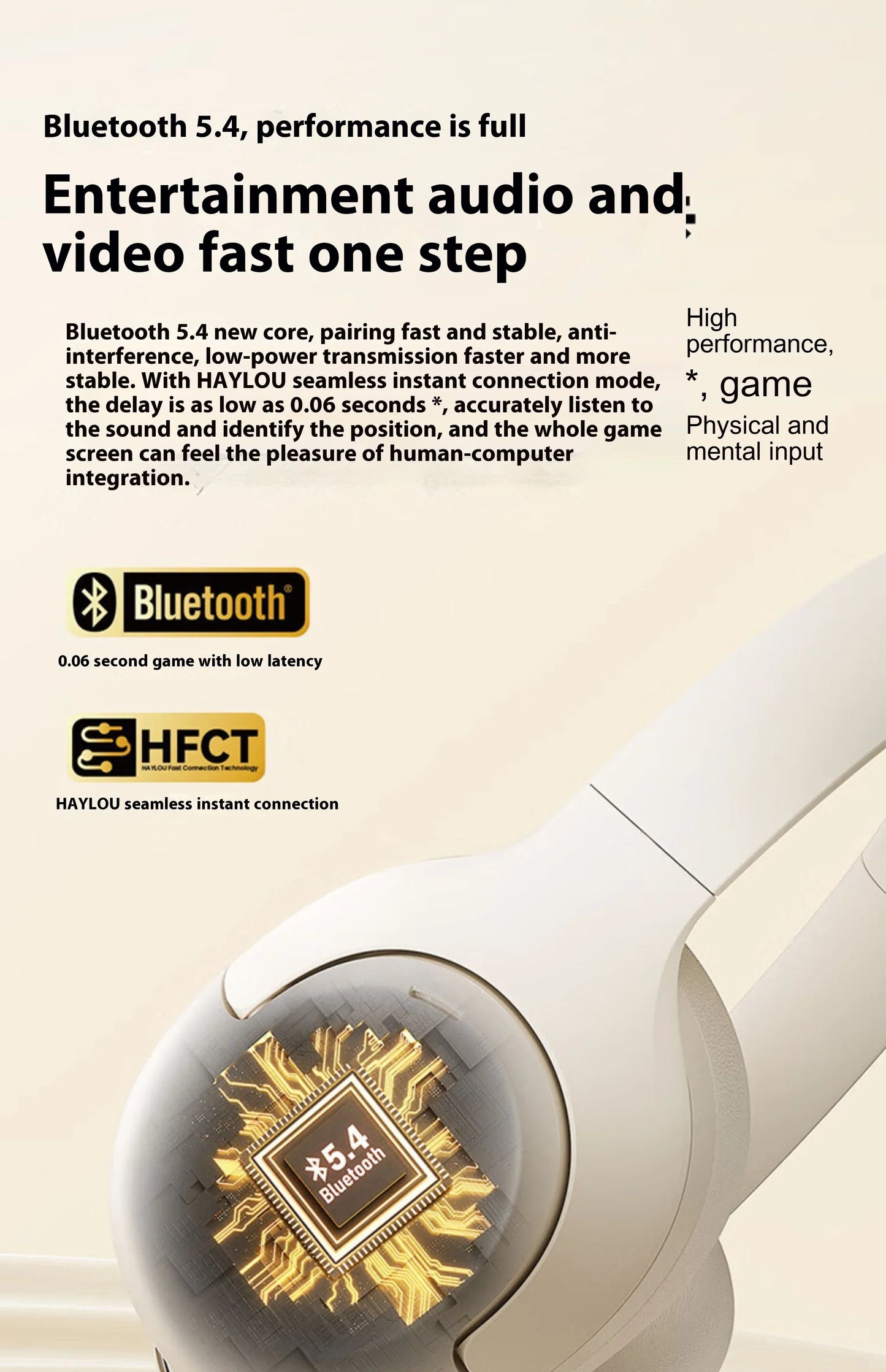 HAYLOU S30 Pro Headphone With Mic Active Noise Reduction Bluetooth 5.4 Long Battery Life HiFi 40mm Dynamic Gaming Headset Custom