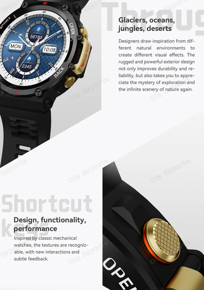 T-REX 3 Ultra Outdoor Military NFC Smart Watch Men GPS trackr Bluetooth Call Health Monitor Sports Smartwatch For Amazfit