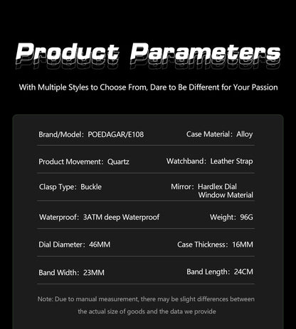 POEDAGAR LED Luxury Men Watch Luminous Week Date Dual Time Display Digital Man Clock Alarm Electronic Men's Quartz Watches Reloj