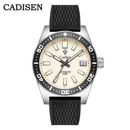 CADISEN New 38mm Diver Mens Watch Japan NH35A Automatic Mechanical Sapphire Glass Date Luminous 200M Waterproof Wrist watch Men